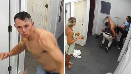 Gece kulübünün tuvaletinde ilişkiye giren adam, kapıyı çalan temizlik görevlisine saldırdı